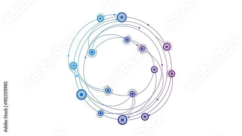 Abstract network of interconnected nodes and pathways, symbolizing data flow and communication