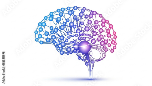 Abstract glowing brain network illustration, representing interconnectedness and knowledge