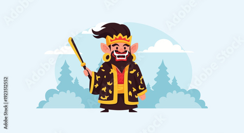 Cartoon Monkey King Character.