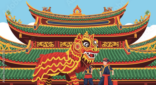 Dragon Dance Performance China.