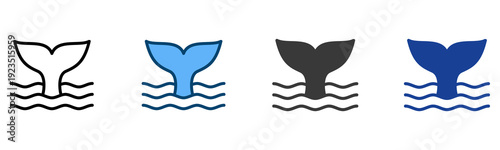 Whale Icon Multiple Style Vector Collection   