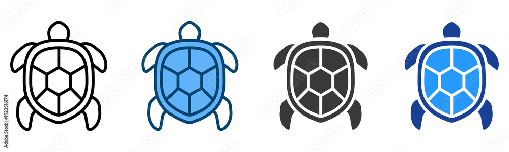 Obraz premium Turtle Icon Multiple Style Vector Collection 