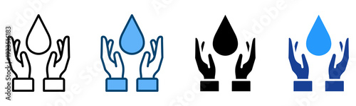 Water Icon Multiple Style Vector Collection   