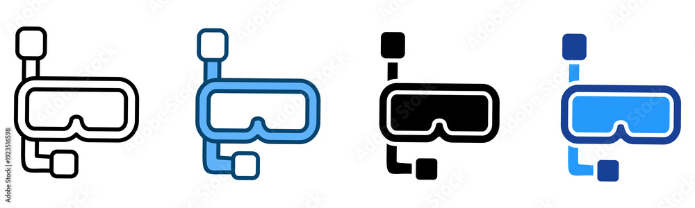 Obraz premium Diving Goggles Icon Multiple Style Vector Collection