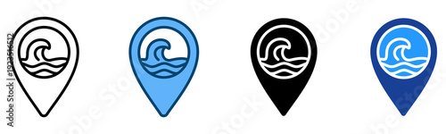 Location Icon Multiple Style Vector Collection   