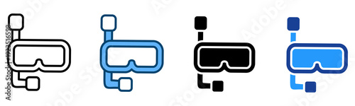 Diving Goggles Icon Multiple Style Vector Collection   