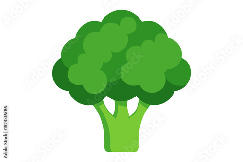 A vibrant green broccoli icon on a clean white background, perfect for healthy food designs