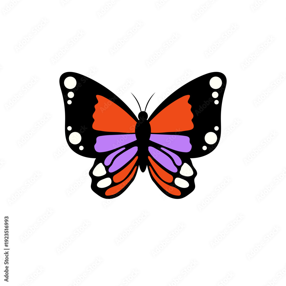 Obraz premium Modern Flat Butterfly Decorative Illustration