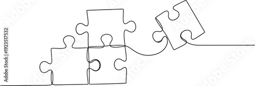Set of puzzle pieces
Illustration of separate parts of white puzzle 
