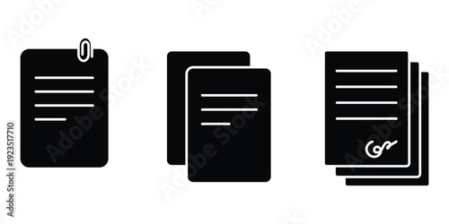 Icons of document files. Paper documents icons. eps 10