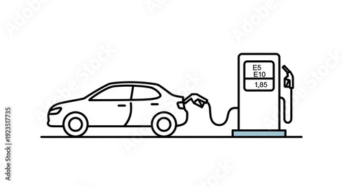 Electric Car Charging at Station.