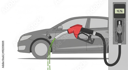 Electric Car Charging at Station.