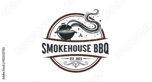 Smokehouse BBQ Logo Design Element.