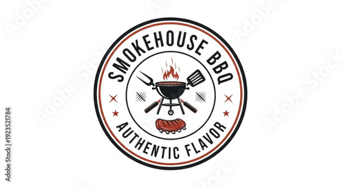 Smokehouse BBQ Logo Design Element.