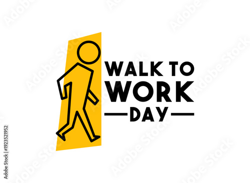 Walk to Work Day. March. Walk icon.