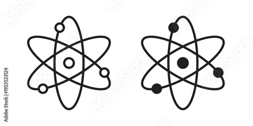 Atom icon illustration isolated on White background, Vector icon Eps10.