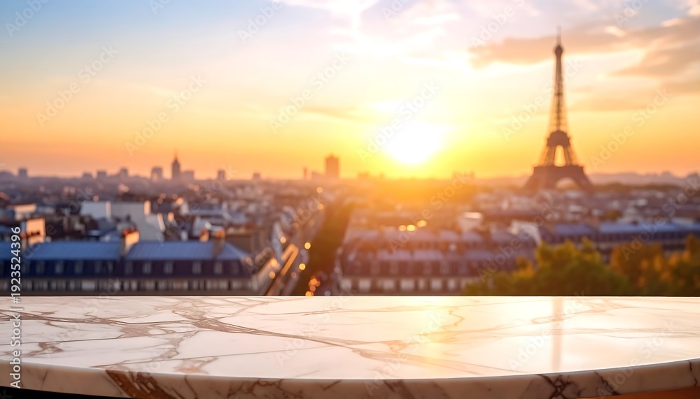 Fototapeta premium Cityscape with tower and marble