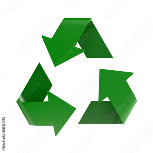 Recycled symbol on white ba...
