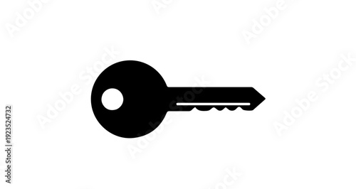Minimalist black key graphic for security solutions and access control