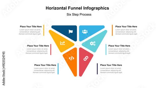 Sales and marketing funnel strategies info graphic template. Business Presentation