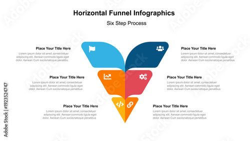 Sales and marketing funnel strategies info graphic template. Business Presentation