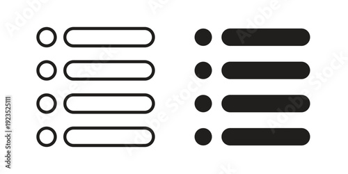 Bulleted list icon illustration isolated on White background, Vector icon Eps10.