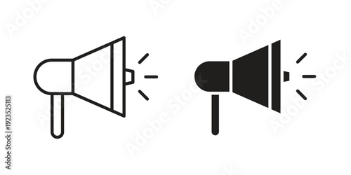 Bullhorn icon illustration isolated on White background, Vector icon Eps10.