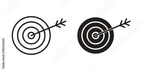 Bulls eye icon illustration isolated on White background, Vector icon Eps10.