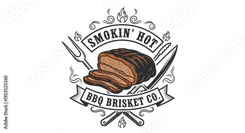 Smokin Hot BBQ Brisket Company Logo.