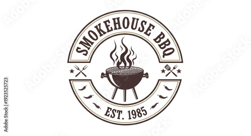 Smokehouse BBQ Logo Design Element.