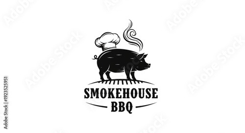 Smokehouse BBQ Logo with Pig.