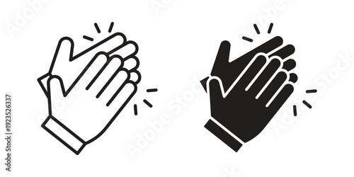 Clap icon illustration isolated on White background, Vector icon Eps10.