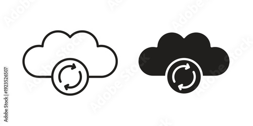 Cloud sync icon illustration isolated on White background, Vector icon Eps10.