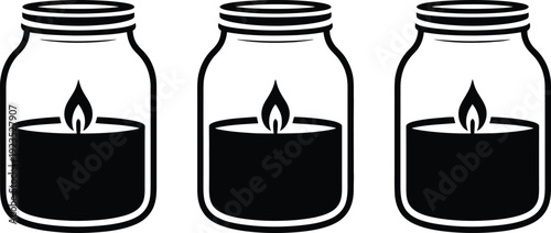 Glass Jar Scented Candle Icons