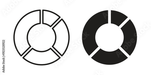 Donut chart icon illustration isolated on White background, Vector icon Eps10.