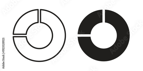 Donut chart icon illustration isolated on White background, Vector icon Eps10.