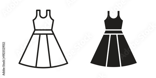 Dress icon illustration isolated on White background, Vector icon Eps10.
