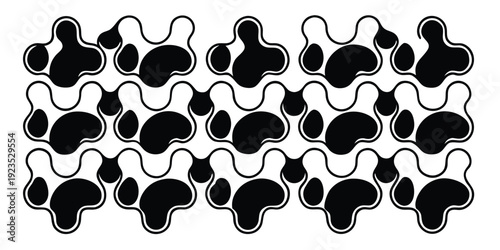Seamless virus cells pattern black white medical
