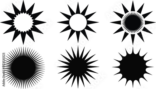 Sun Starburst Graphic Icon Collection