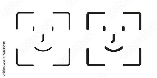 Face id icon illustration isolated on White background, Vector icon Eps10.