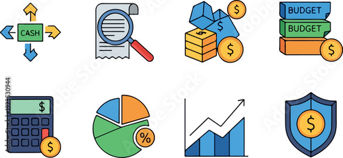 Regular business icon set number 19 for finance marketing office management corporate startup professional vector design
