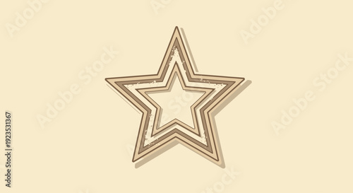 Gold Star Icon with Multiple Layers.