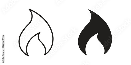 Flame icon illustration isolated on White background, Vector icon Eps10.