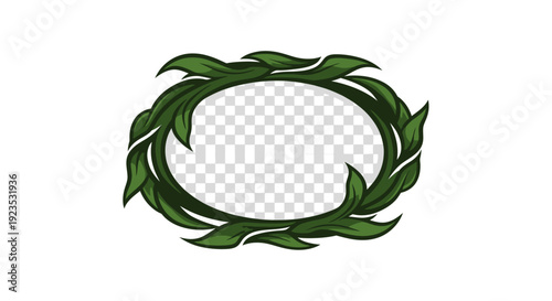 Green Laurel Wreath Emblem Design Element.