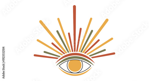Stylized Eye with Sunburst Design Elements.