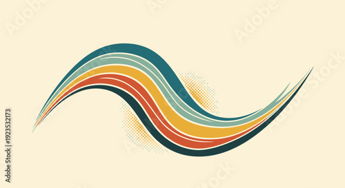 Multicolored Wavy Stripes Abstract Design Element.
