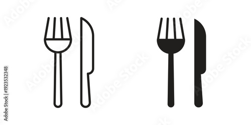Fork and Knife icon illustration isolated on White background, Vector icon Eps10.