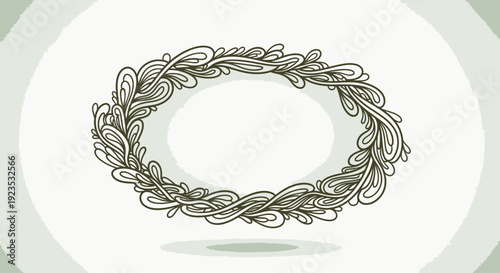 Laurel Wreath Illustration on White Background.