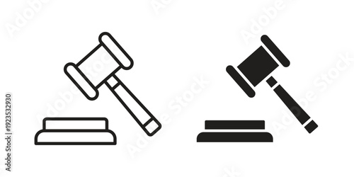 Gavel icon illustration isolated on White background, Vector icon Eps10.