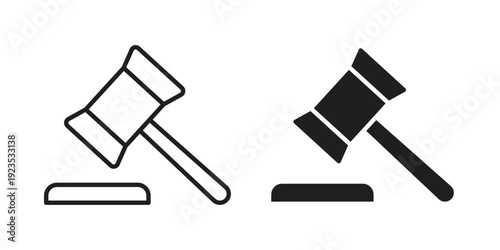 Gavel icon illustration isolated on White background, Vector icon Eps10.